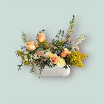 large spring floral centerpiece for a table